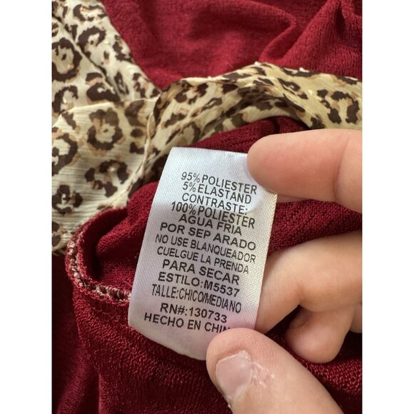 Umgee Leopard Kimono Duster Ruffle Sleeve Open Front Cardigan Size S/M Bohemian - Picture 7 of 8